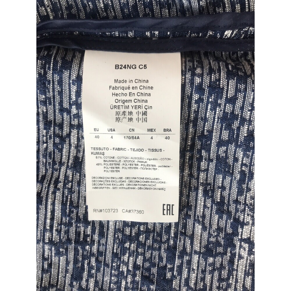 Armani Jeans Women's Jacquard Canvas Light Spring Jacket Dark Blue Size 40 $380 - Picture 8 of 15